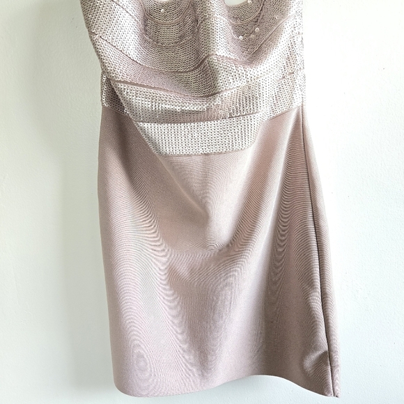 New Hervé Léger Emili Sequin Halterneck Sleeveless Bare Mini Dress Large NWT - Picture 11 of 14